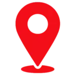 Red map pin marker indicating a location or place